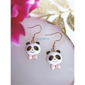 Panda bear earrings ~ Panda Earrings ~ Bear earrings ~  Bow earrings~ in Box